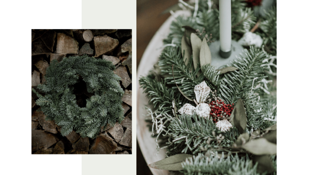 Adventskranz Tanne mit Eukalyptusbeeren